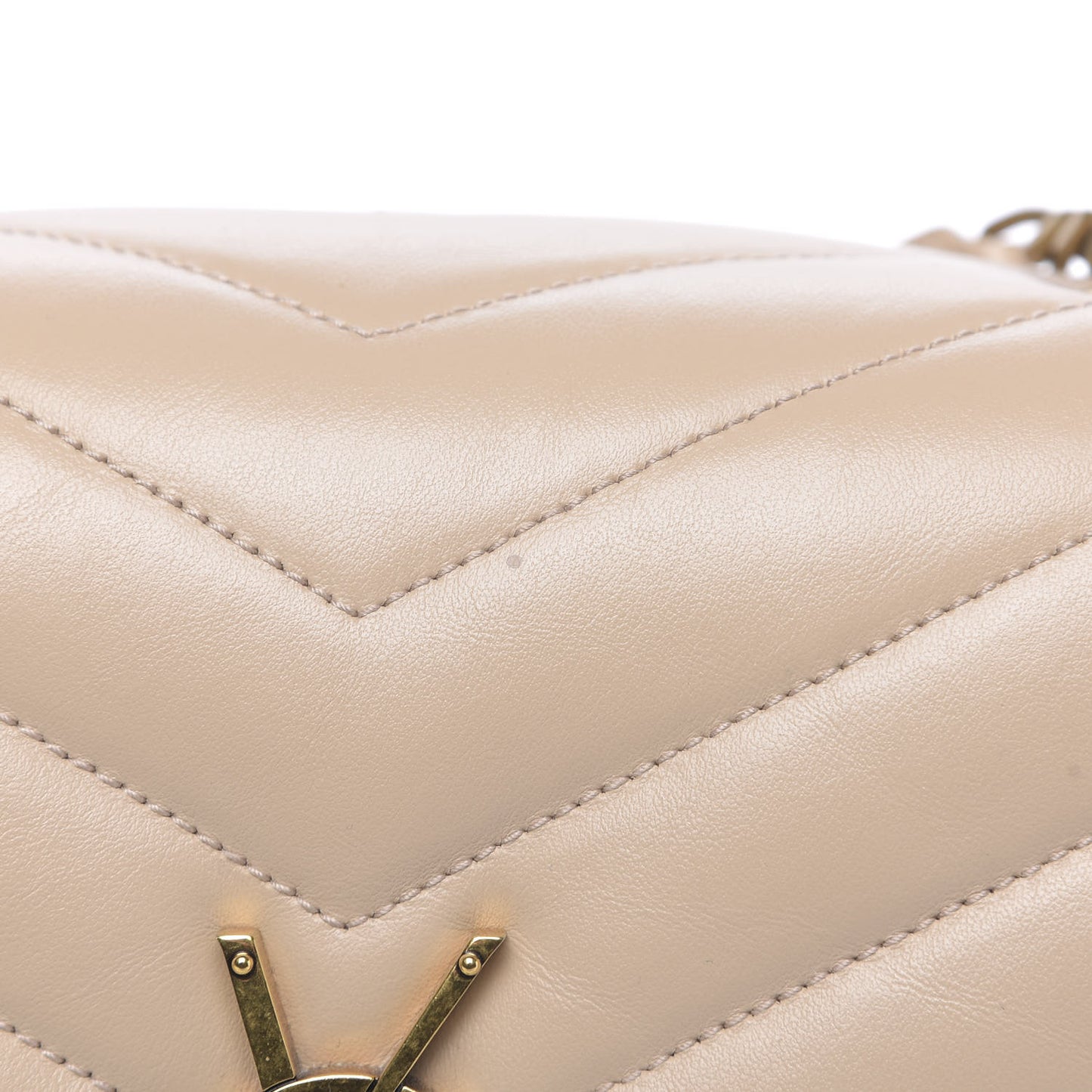 Calfskin Y Quilted Monogram Medium Loulou Chain Satchel Nude Powder