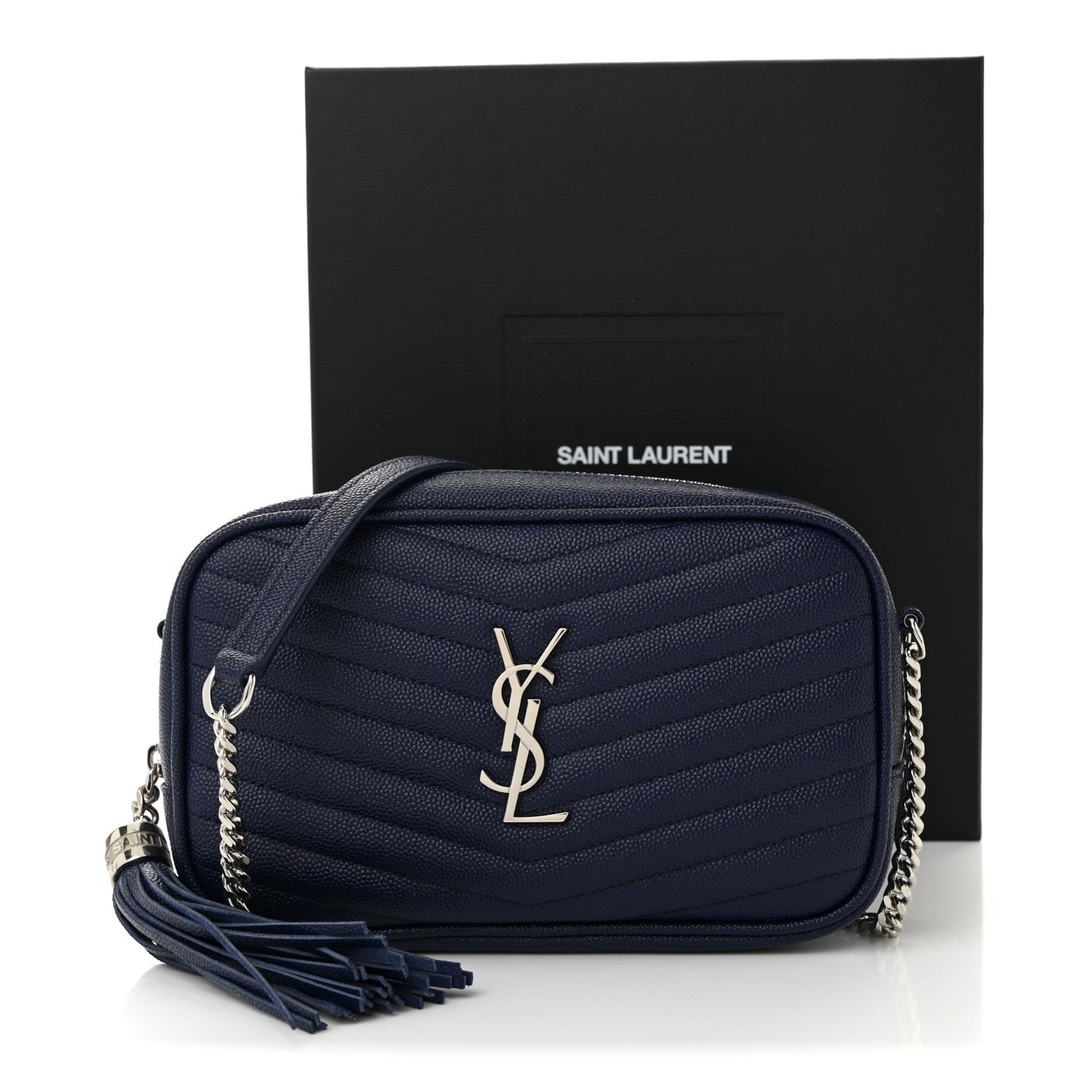 Saint Laurent Grain De Poudre Matelasse Monogram Mini Lou Camera Bag Azure Blue 11 of 11