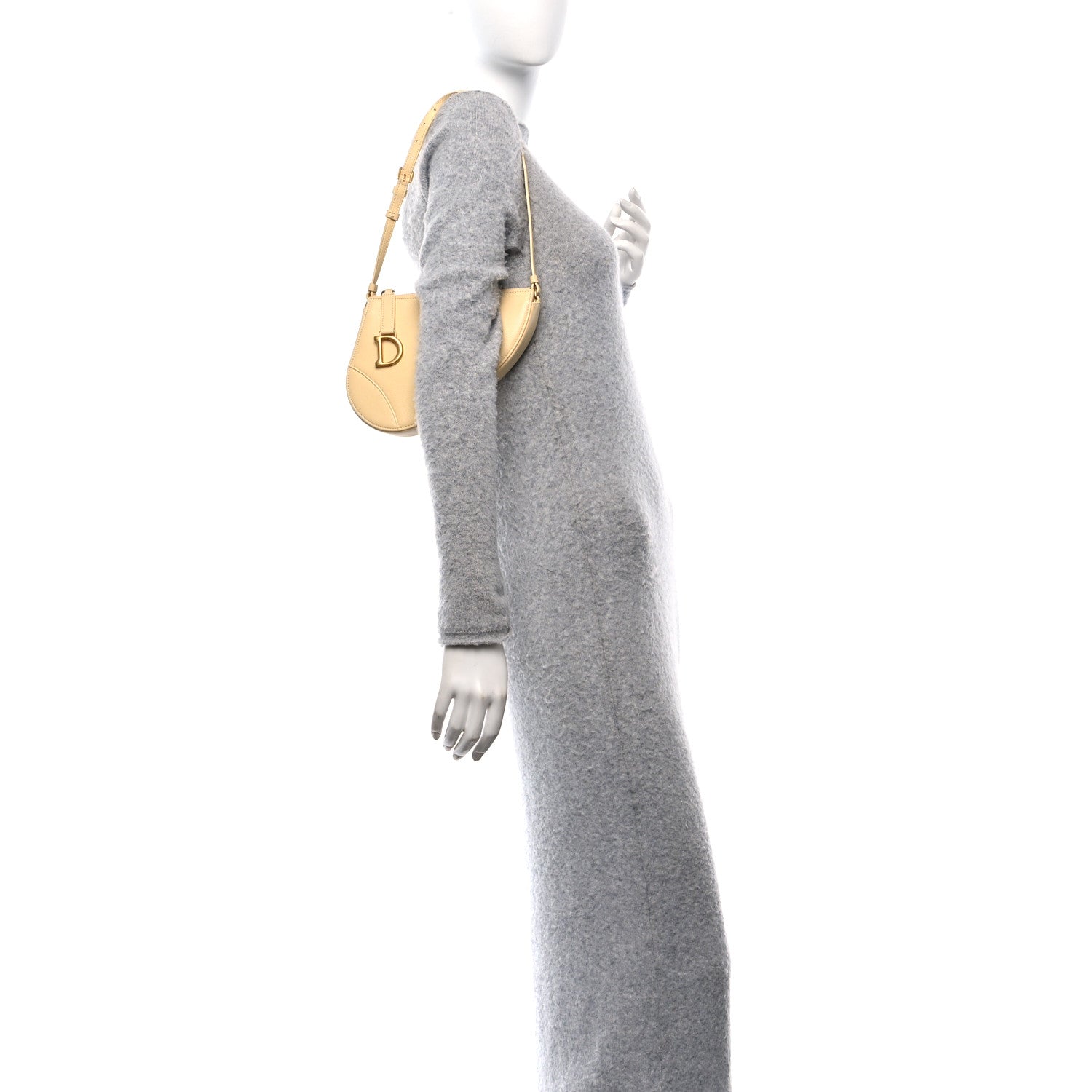 Christian Dior Goatskin Saddle Rodeo Pouch Pastel Light Yellow 2 of 10