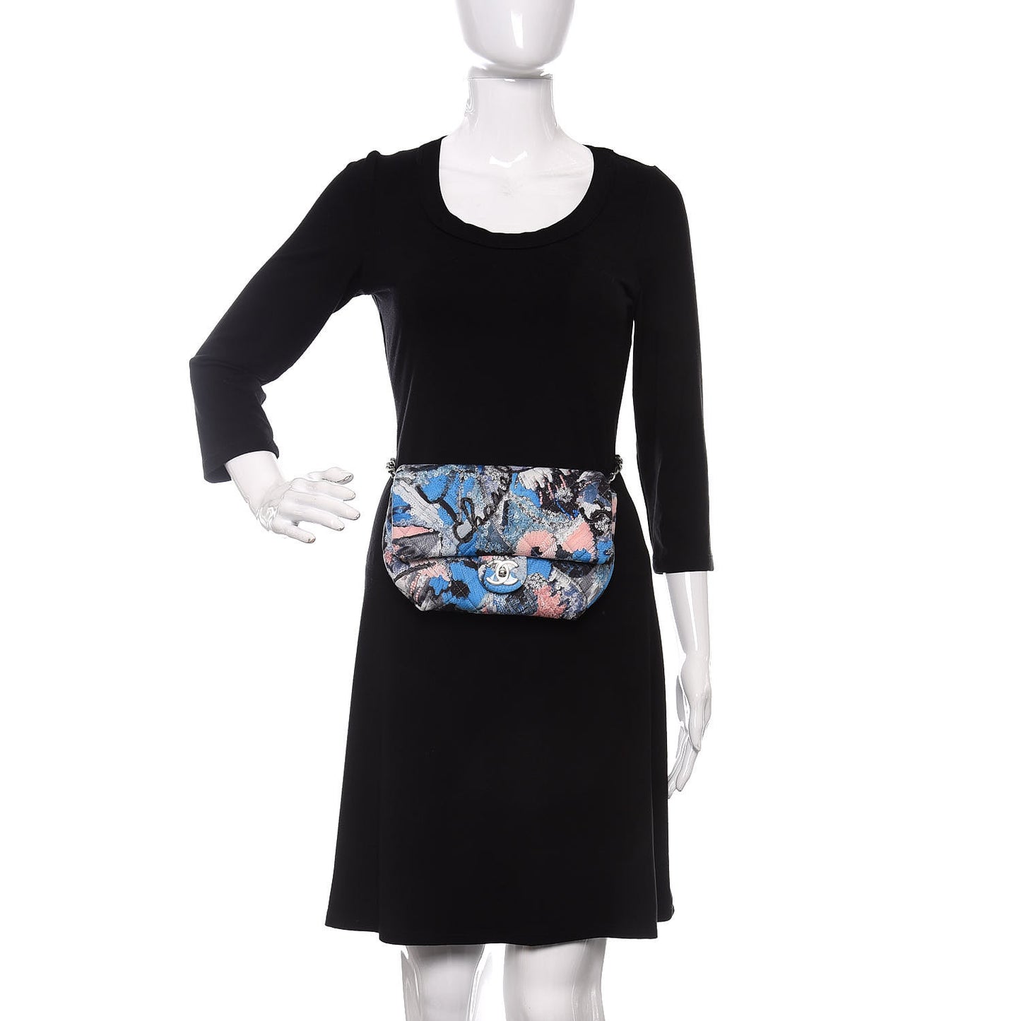 Canvas Sequin Print Quilted Waist Bag Multicolor