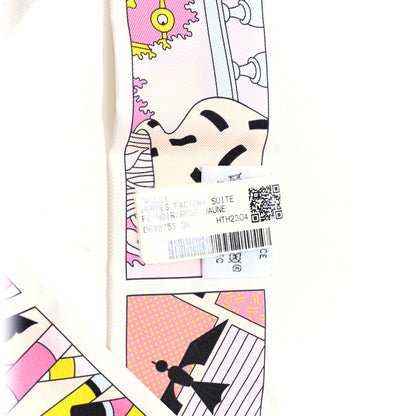 Hermes Silk Factory Suite Twilly Black Rose Jaune 4 of 4