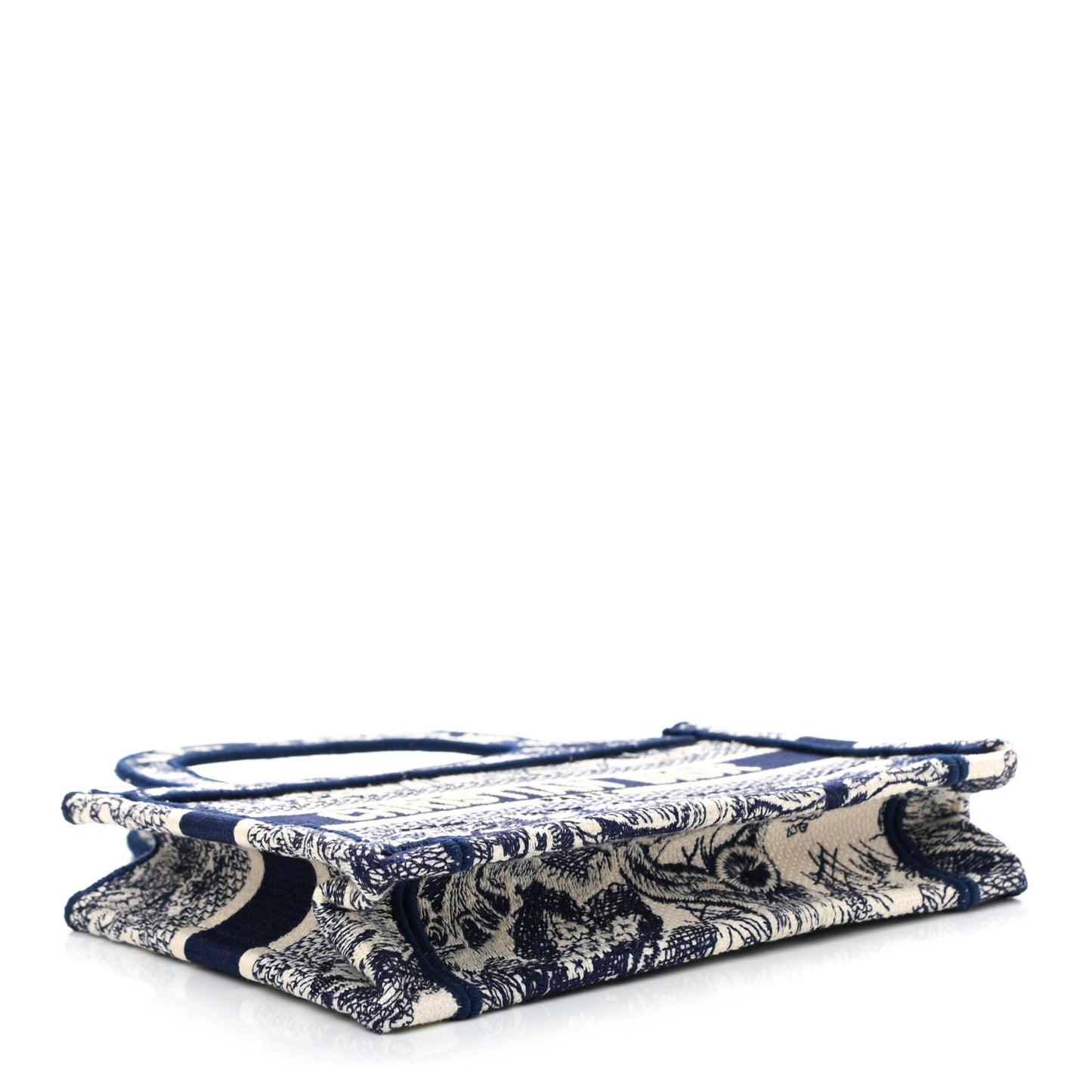 Canvas Embroidered Mini Toile De Jouy Book Tote Blue
