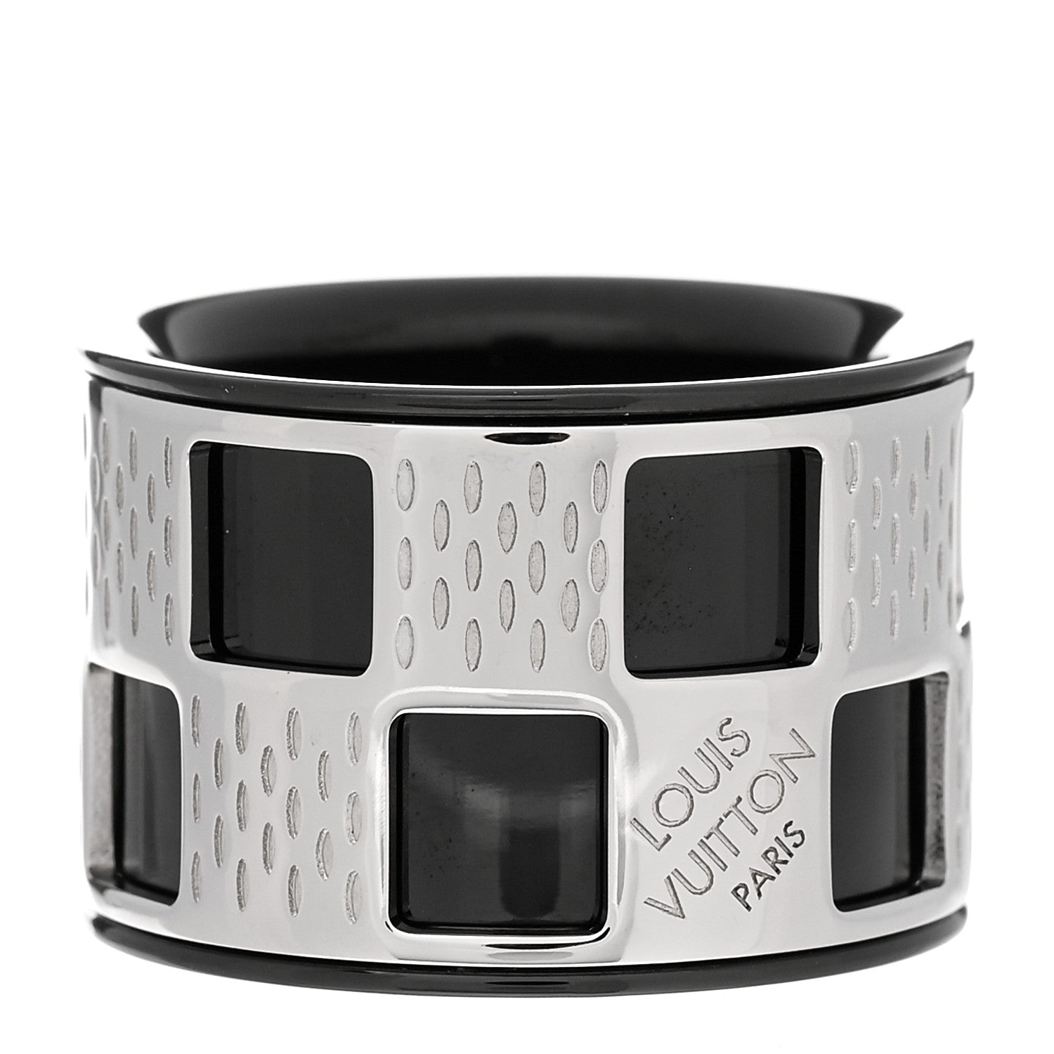 Louis Vuitton Damier Perfore Ring M Silver Black 1 of 4