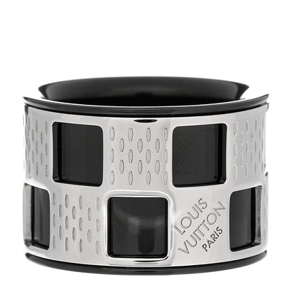 Louis Vuitton Damier Perfore Ring M Silver Black 1 of 4