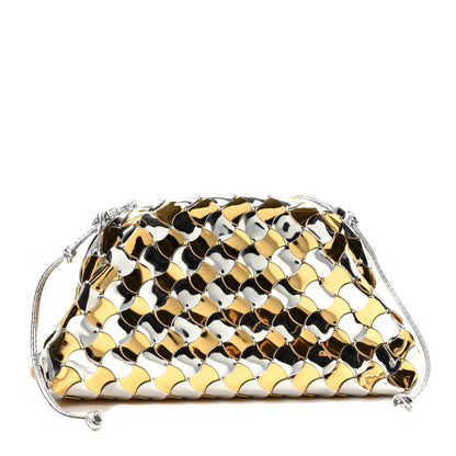 Bottega Veneta Metallic Lambskin Intrecciato The Mini Pouch Silver Gold 1 of 8