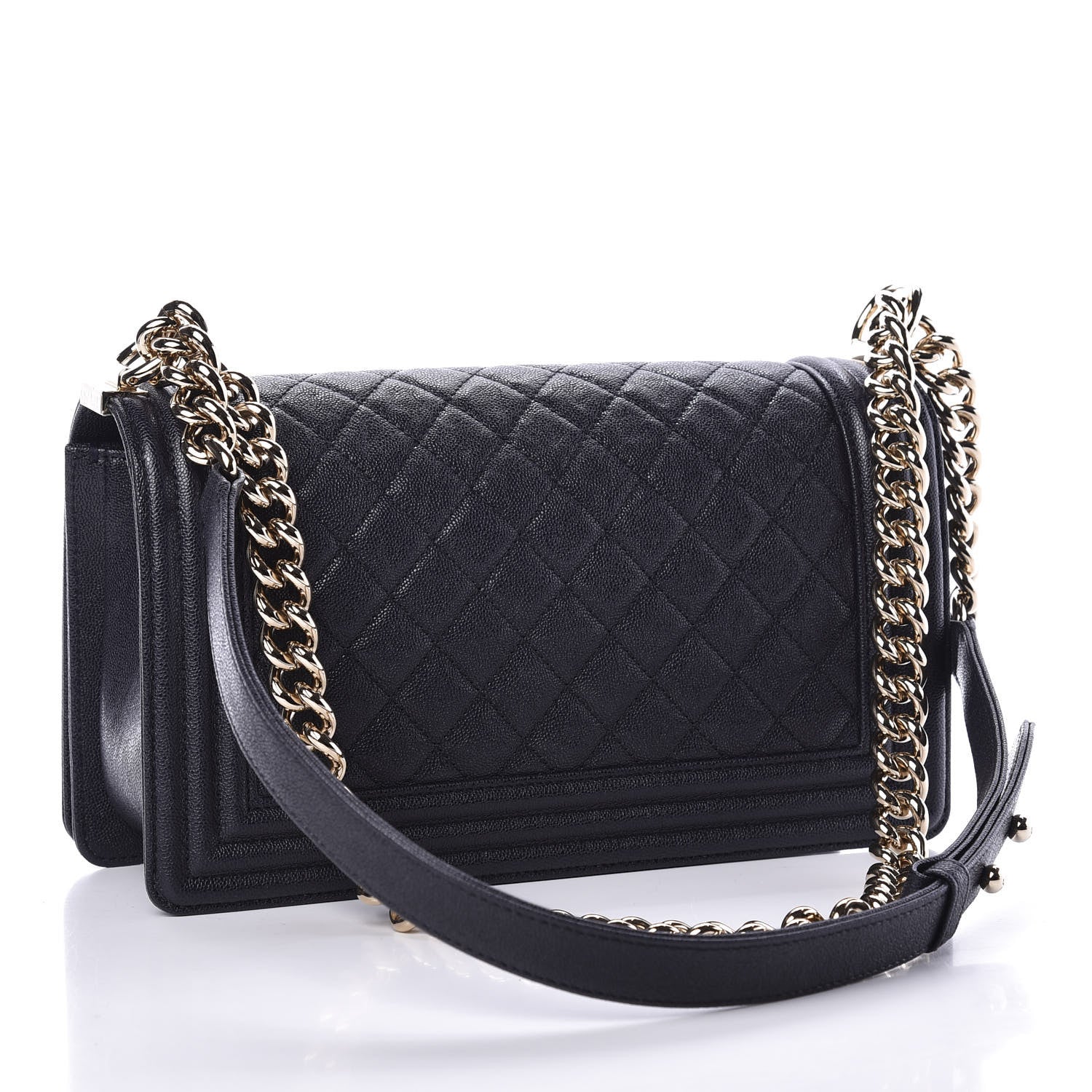 Chanel Caviar Quilted Medium Boy Flap Dark Blue 2 of 10