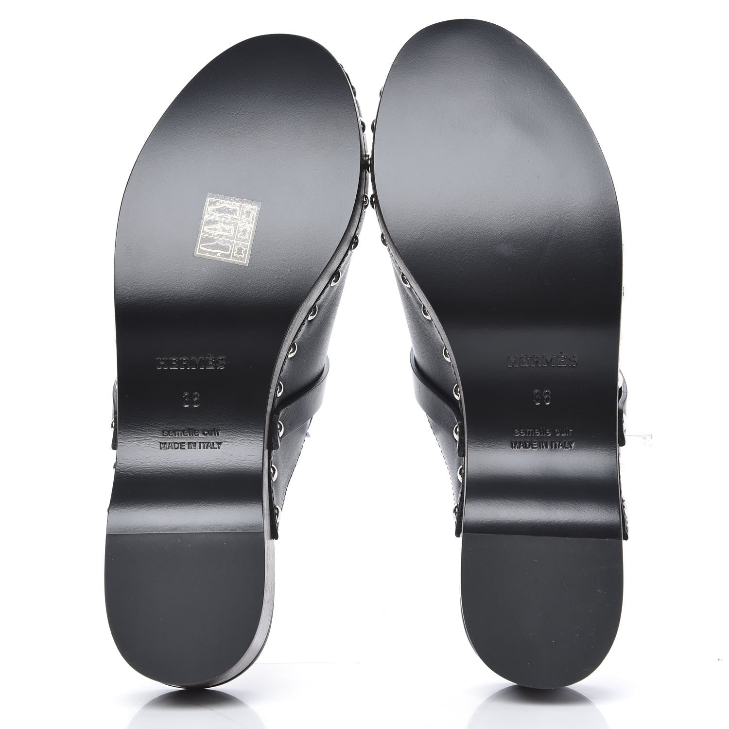 Hermes Calfskin Carlotta Mules 36 Black 5 of 8