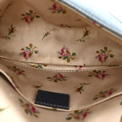 Gucci Denim Matelasse Mini Pearly GG Marmont Shoulder Bag Blue 5 of 14
