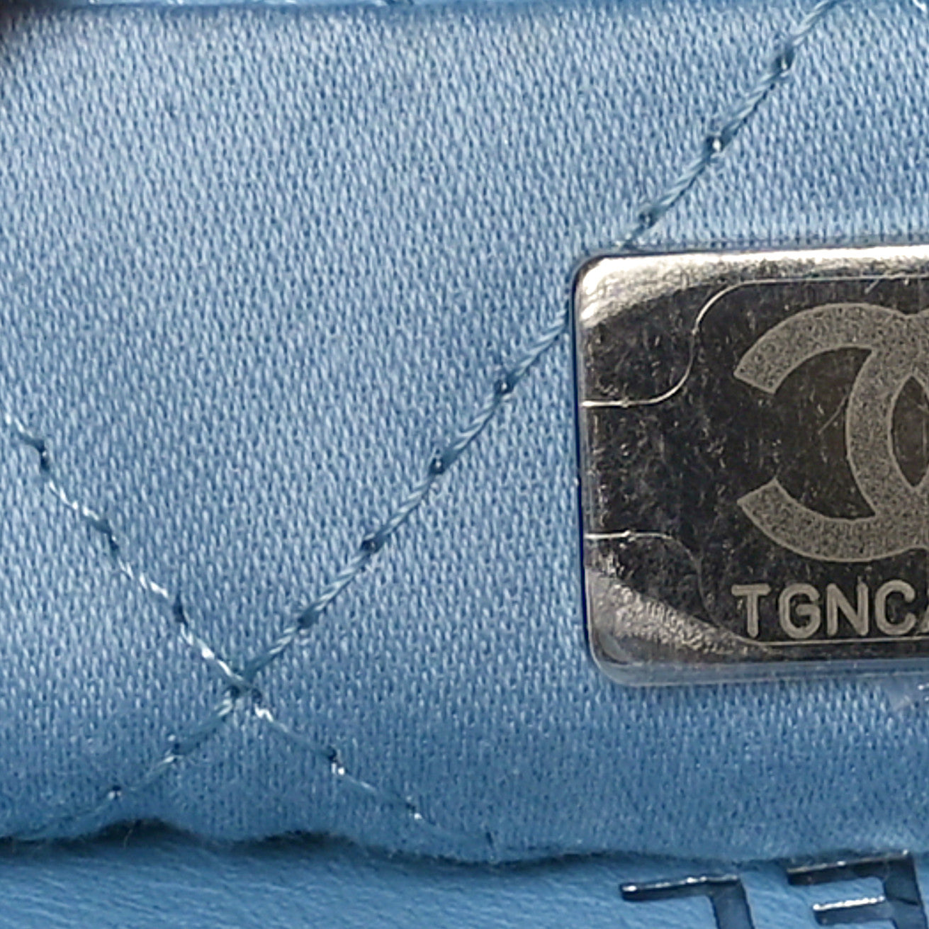 Shiny Calfskin Quilted Mini Chanel 22 Light Blue