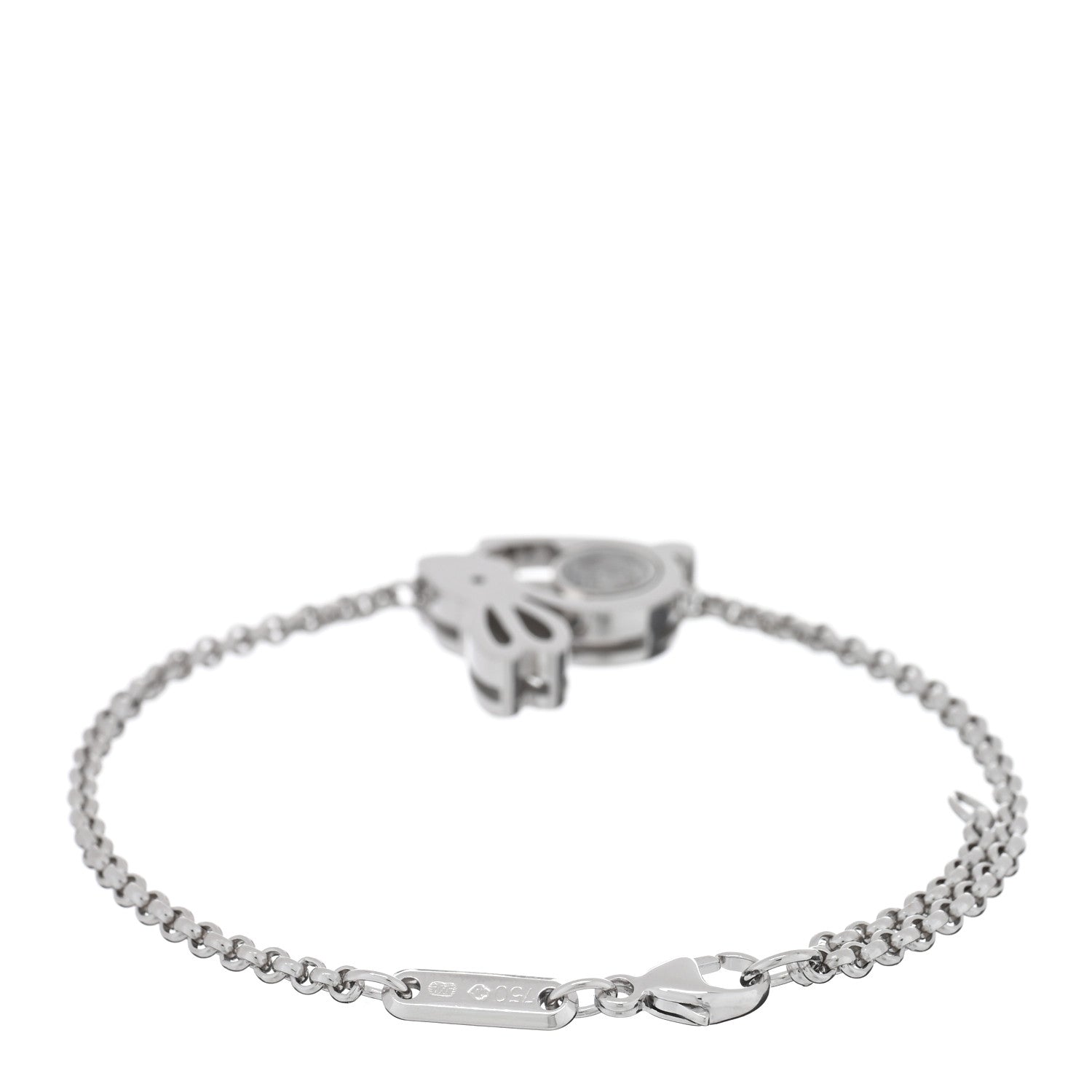 Chopard 18K White Gold Diamond Good Luck Charms Rabbit Bracelet 2 of 3