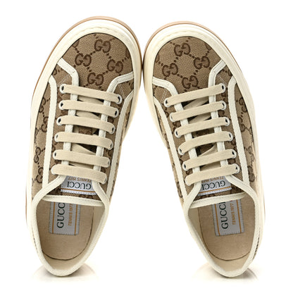 Gucci GG Monogram Womens 1977 Tennis Platform 52mm Sneakers 36.5 Beige Ebony Mystic White 2 of 10