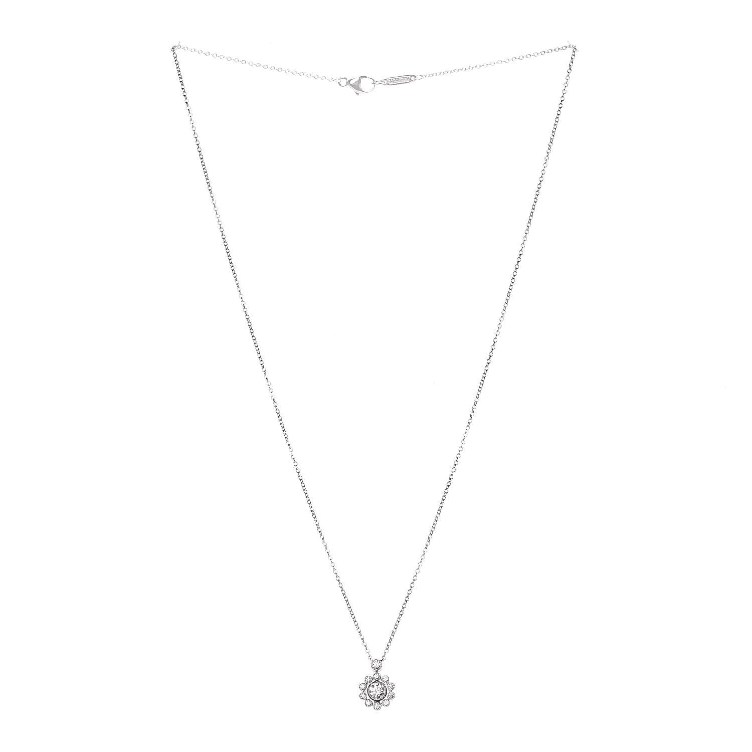 Tiffany Platinum Diamond Enchant Halo Flower Pendant Necklace 3 of 7