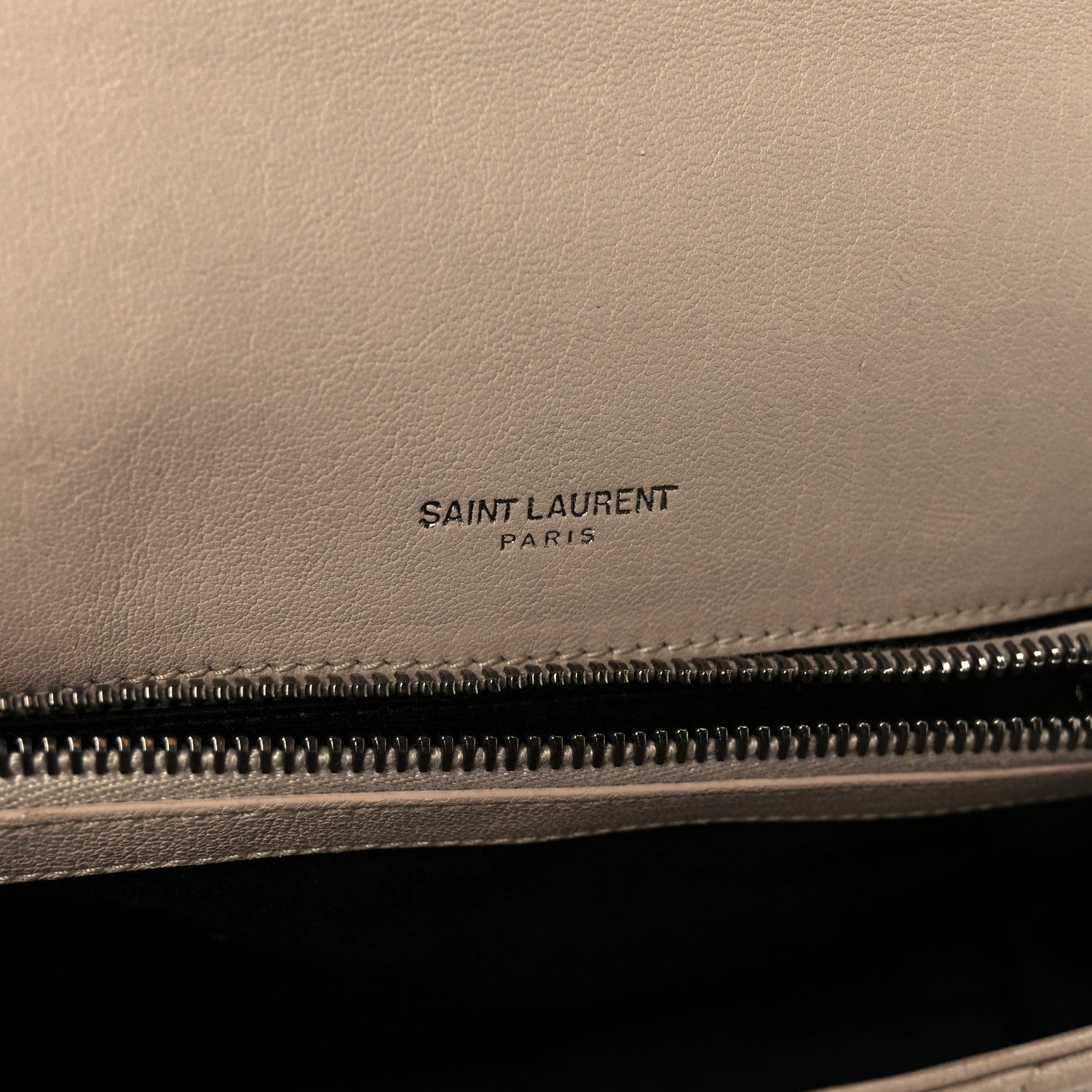 Saint Laurent Sheepskin Matelasse Chevron Monogram Medium College Bag Taupe 6 of 12