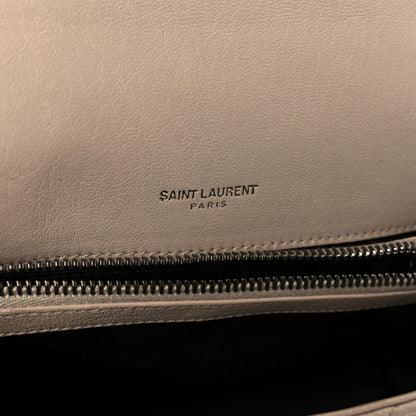 Saint Laurent Sheepskin Matelasse Chevron Monogram Medium College Bag Taupe 6 of 12