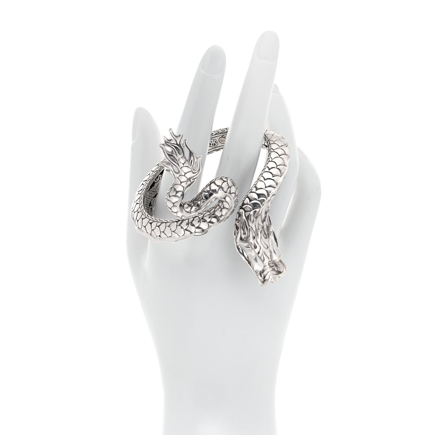Sterling Silver 18K Yellow Gold Naga Dragon Kick Cuff Bracelet