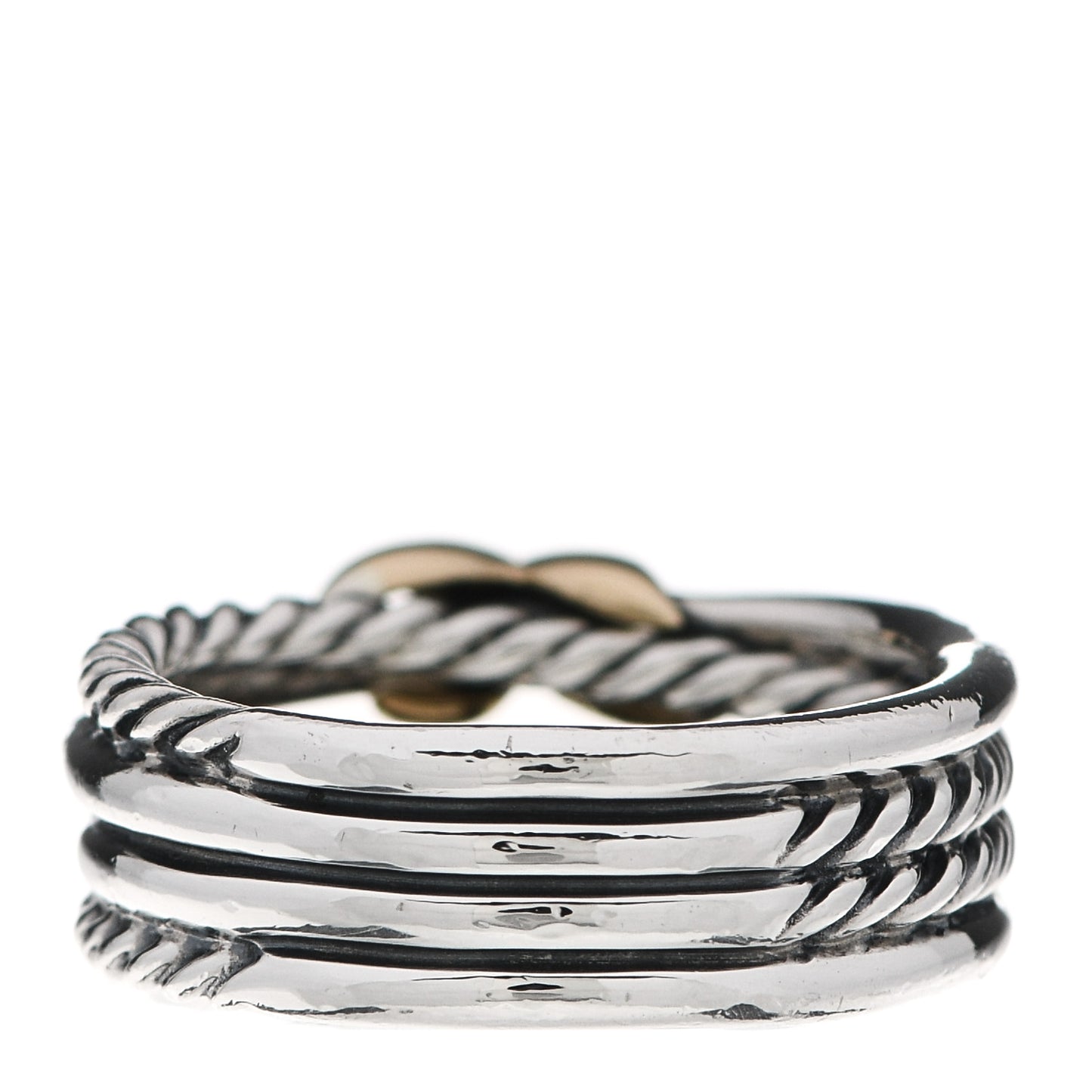 Sterling Silver 18K Yellow Gold 6mm X Crossover Ring 47 4.25
