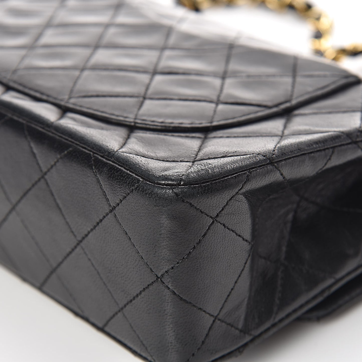 Lambskin Quilted Small Double Flap Black