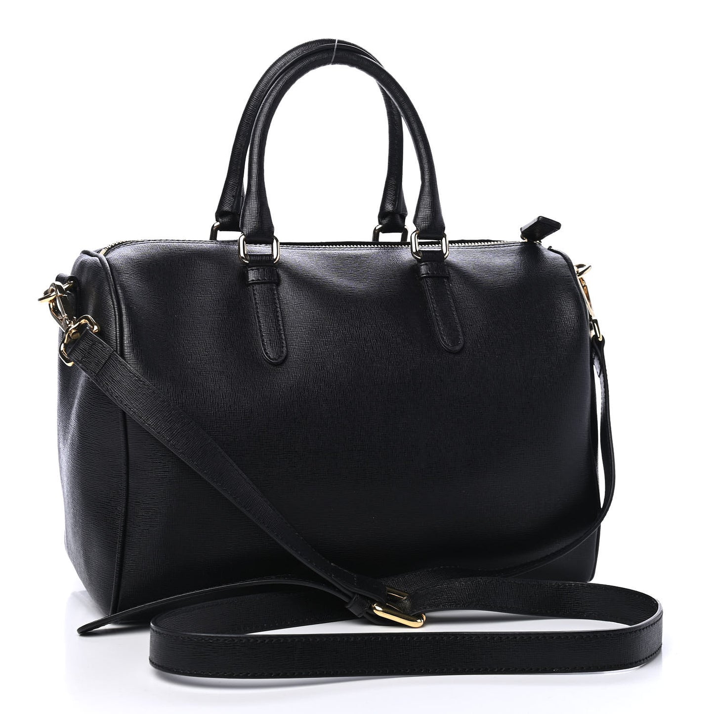 Saffiano Calfskin Palazzo Duffle Bag Black