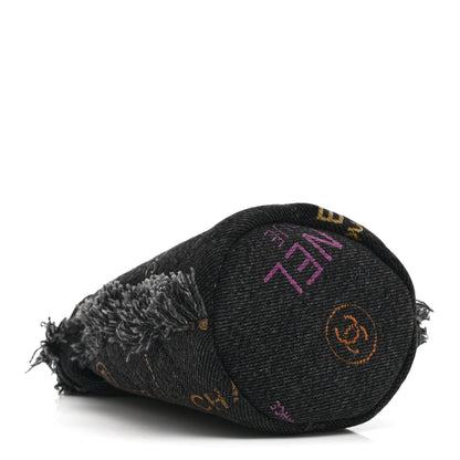 Chanel Denim Quilted Mood Mini Bucket With Chain Black Multicolor 4 of 10