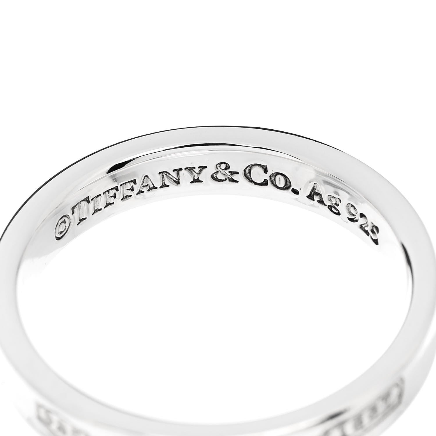 Tiffany Sterling Silver Narrow 1837 Band Ring 60 9.25 4 of 5