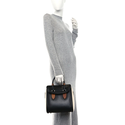 Alexander McQueen Soft Calfskin Calf Hair Wood Plate Small Heroine Black 2 of 10