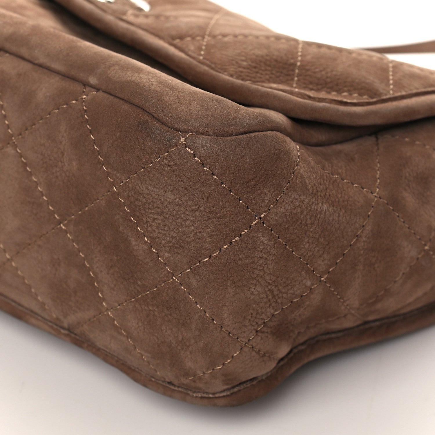 Chanel Ultra Soft Suede Calfskin Large Natural Beauty Flap Brown 8 of 8