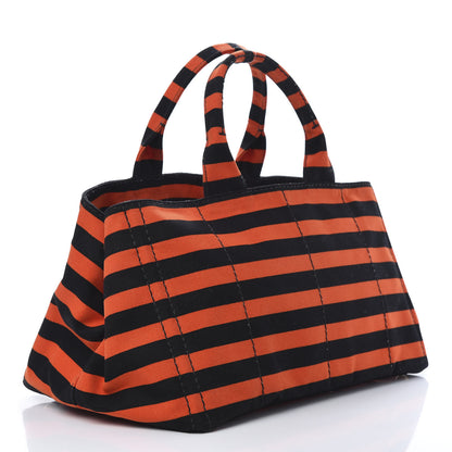 Prada Canapa Striped Tote Arancio 3 of 10