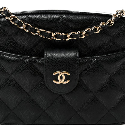Chanel Caviar Quilted Chain Camera Bag Black 8 of 10