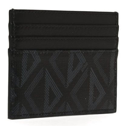 Christian Dior Coated Canvas Calfskin CD Diamond Card Holder Black 3 of 8