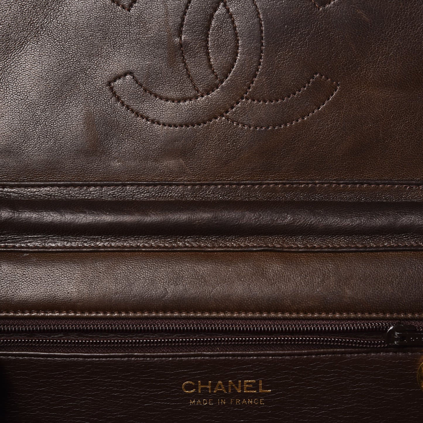 Lambskin Quilted Medium Single Flap Brown