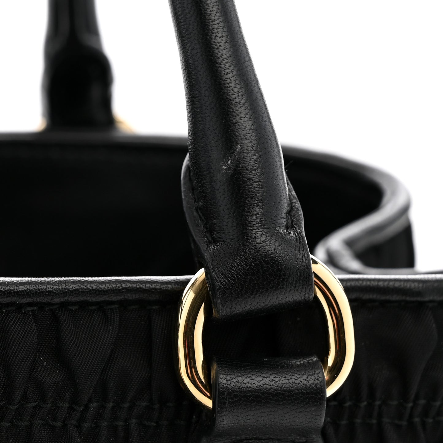 Tessuto Nylon Gaufre Small Tote Black