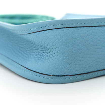 Hermes Taurillon Clemence Amazone Evelyne TPM Bleu Du Nord Vert Verone 9 of 10