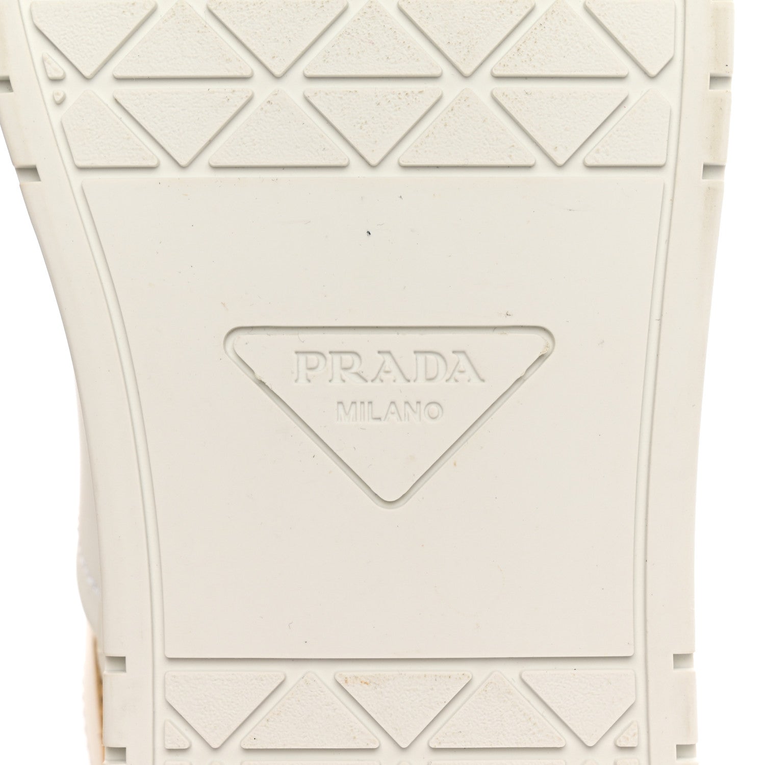 Prada Vitello Metallic Calfskin Metal Triangle Logo Womens Downtown Low Top 30mm Sneakers 41 White Platino 6 of 12