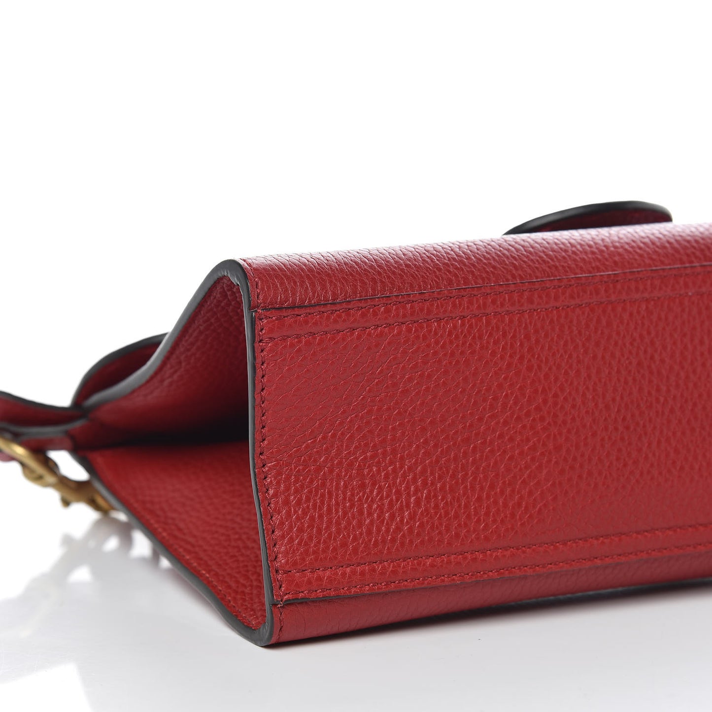 Calfskin Mini GG Marmont Top Handle Bag Vulcanic Red