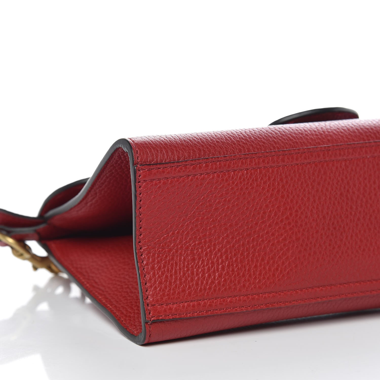 Gucci Calfskin Mini GG Marmont Top Handle Bag Vulcanic Red 8 of 9