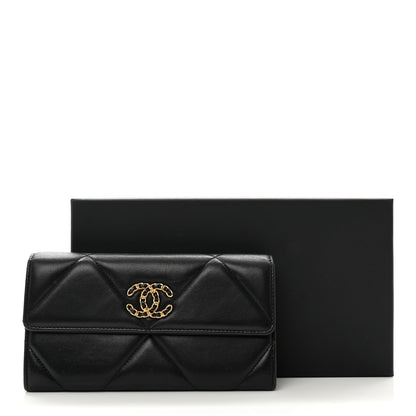 Chanel Lambskin Quilted Chanel 19 Flap Wallet Black 10 of 10