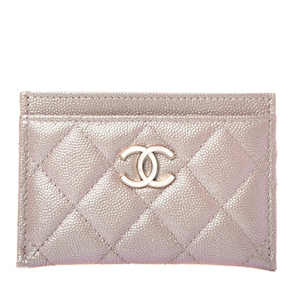 Chanel Iridescent Caviar Quilted Card Holder Beige 1 of 8