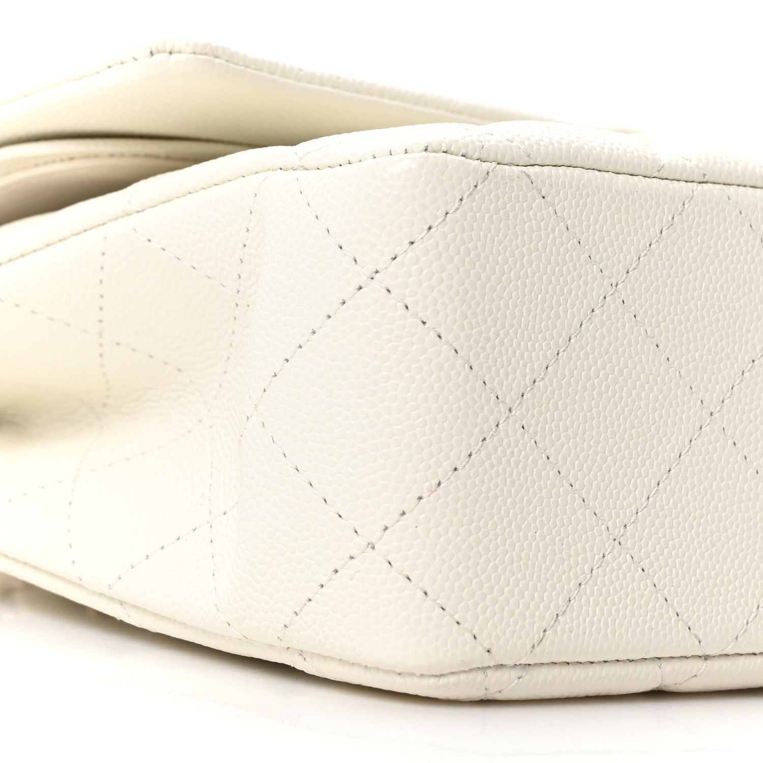 Chanel Caviar Quilted Medium Double Flap White 8 of 10