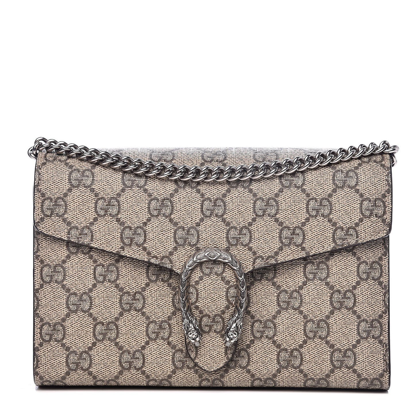 GG Supreme Monogram Mini Dionysus Chain Wallet Beige Taupe