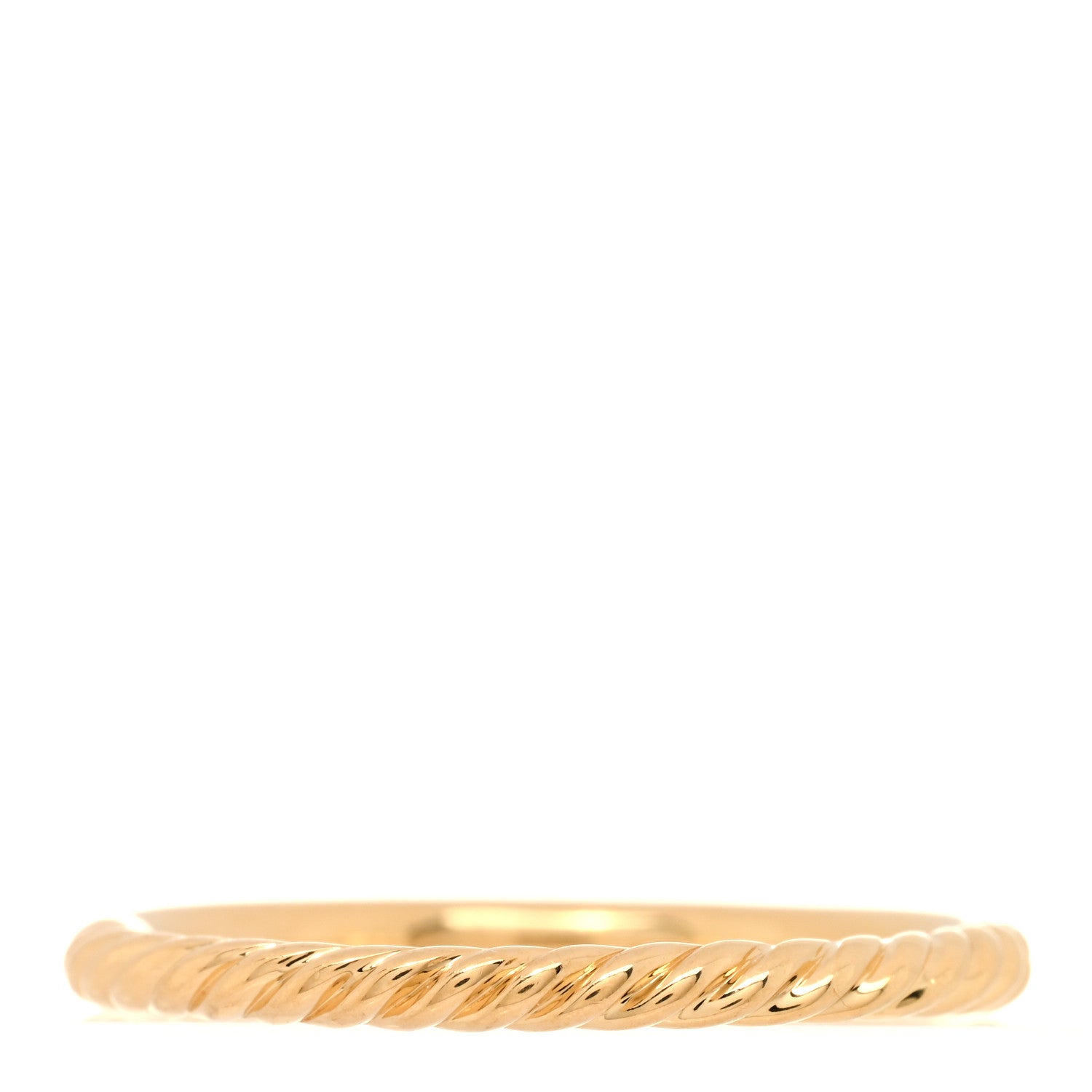 David Yurman 18K Yellow Gold Diamond 2mm Cable Collectibles Band Ring 54 7 3 of 4