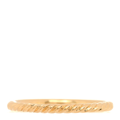 David Yurman 18K Yellow Gold Diamond 2mm Cable Collectibles Band Ring 54 7 3 of 4