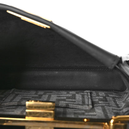 Fendi Vitello Seta Chenille FF Mini Peekaboo Iconic Satchel Anthracite Asfalto 4 of 11