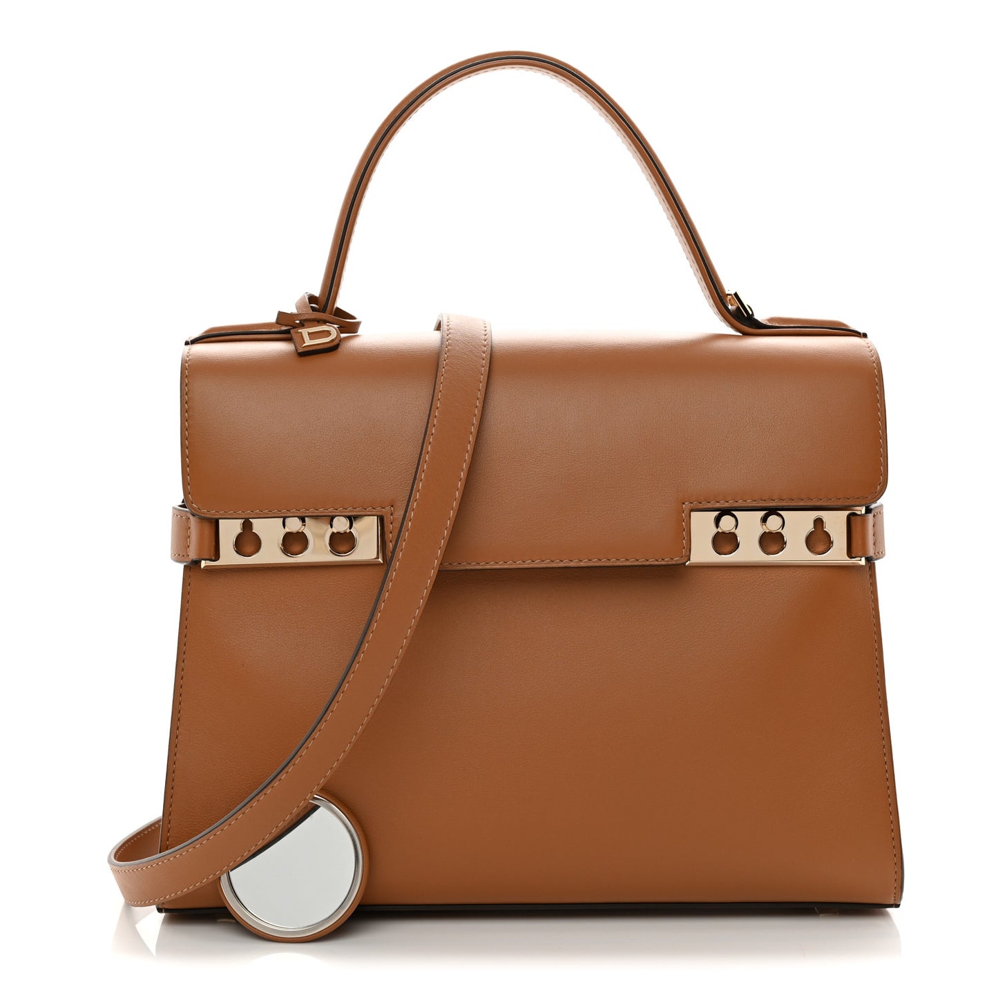 Calfskin MM Tempete Satchel Camel