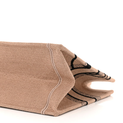 Christian Dior Canvas Jute Embroidered Medium Book Tote Black Beige 10 of 10