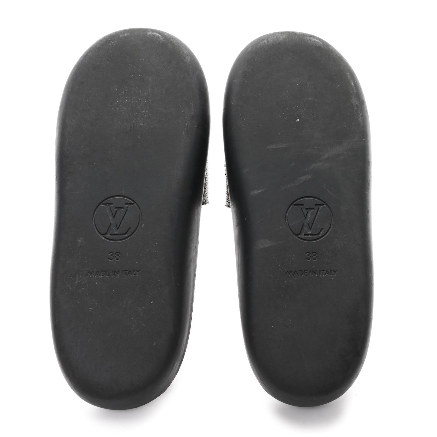 Metallic Calfskin Monogram Logo Sunbath Slide Sandals 38