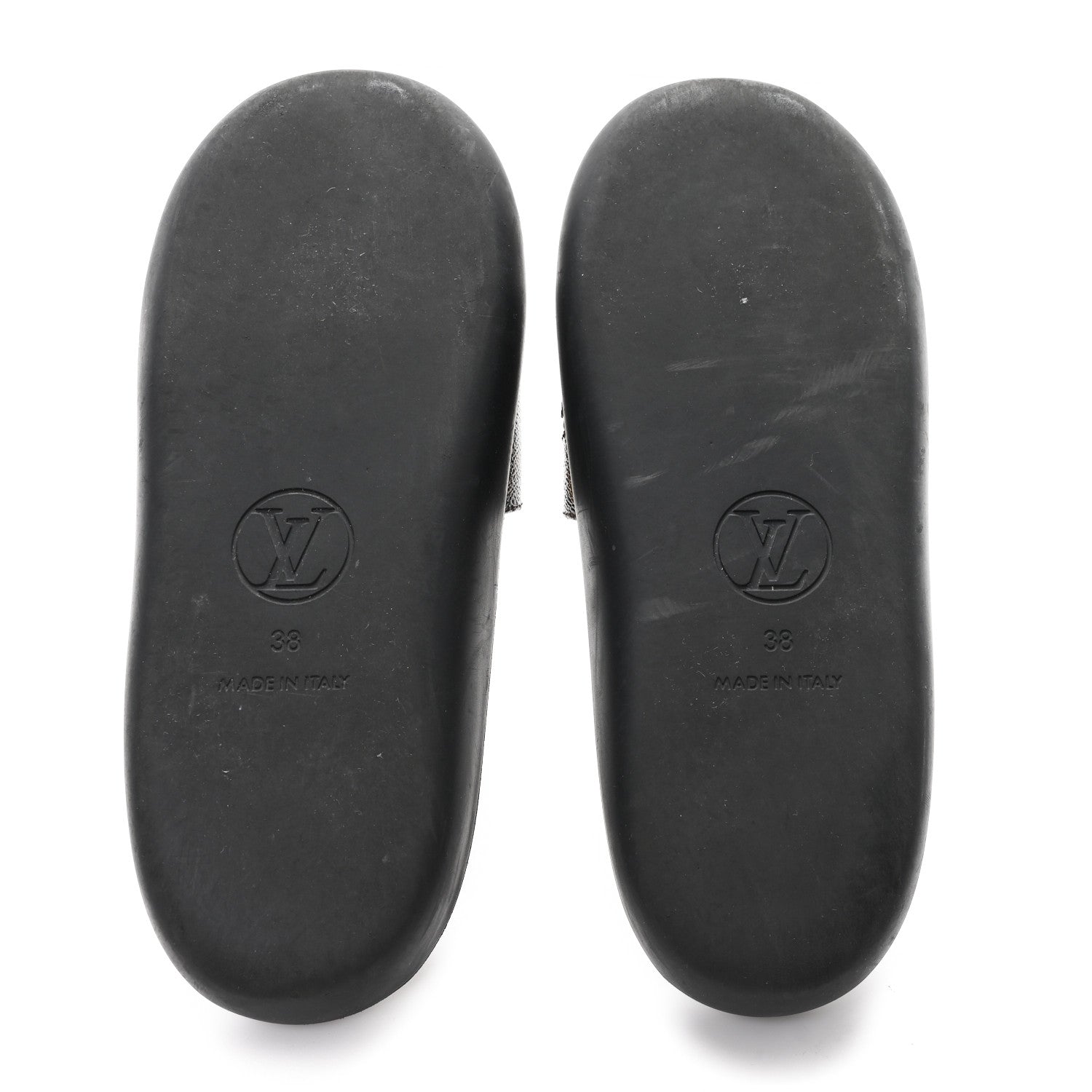 Louis Vuitton Metallic Calfskin Monogram Logo Sunbath Slide Sandals 38 6 of 9