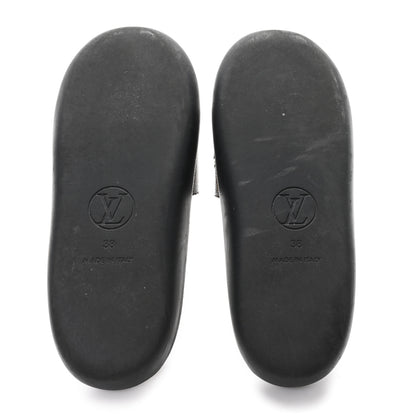 Louis Vuitton Metallic Calfskin Monogram Logo Sunbath Slide Sandals 38 6 of 9