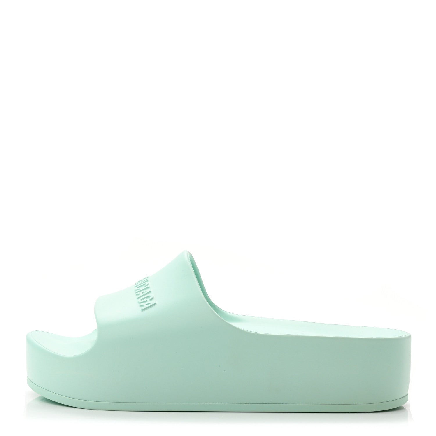 Balenciaga Rubber Womens Chunky Slide Sandals 39 Green Aqua 1 of 8