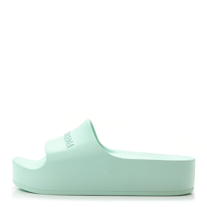 Balenciaga Rubber Womens Chunky Slide Sandals 39 Green Aqua 1 of 8
