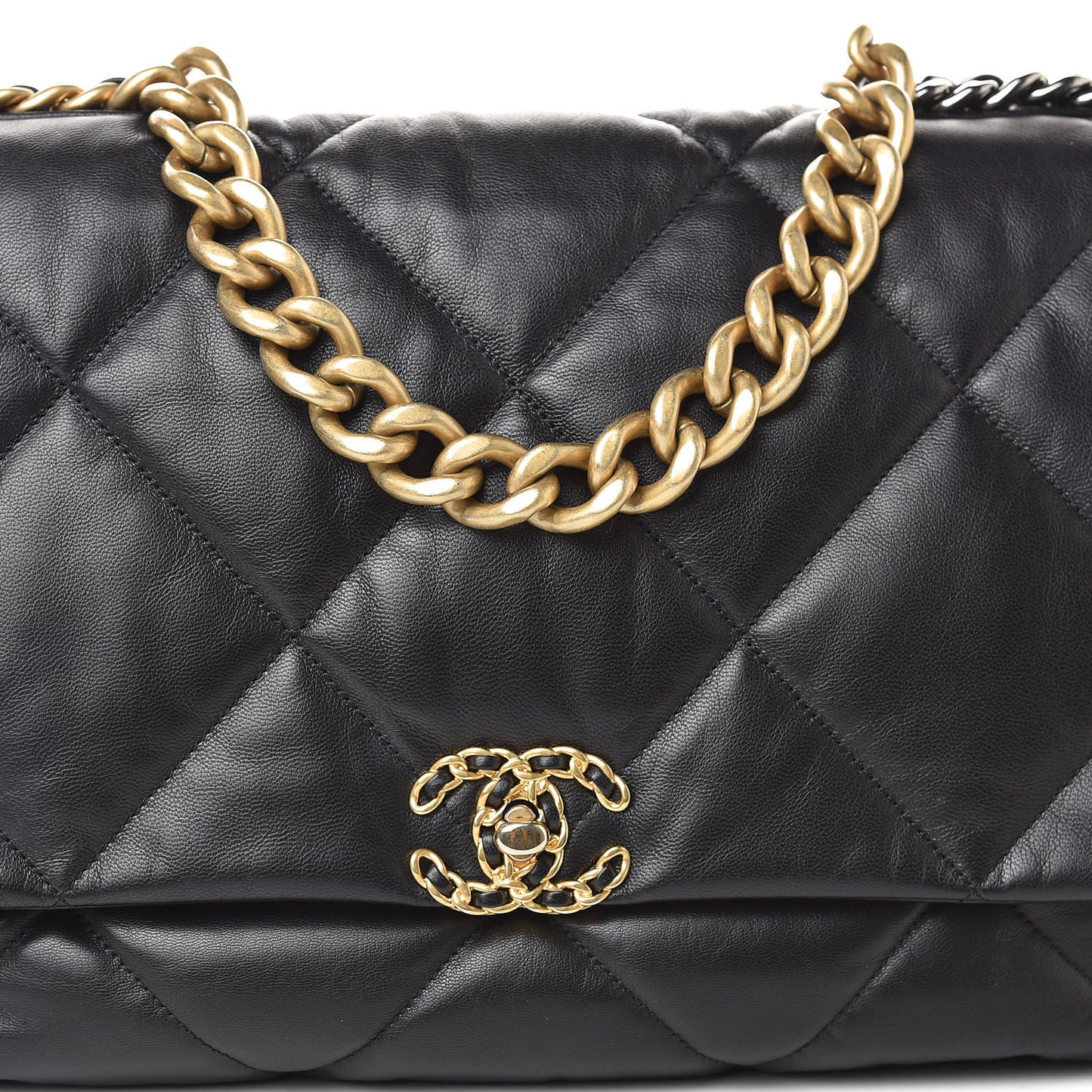 Goatskin Quilted Maxi 19 Flap Black